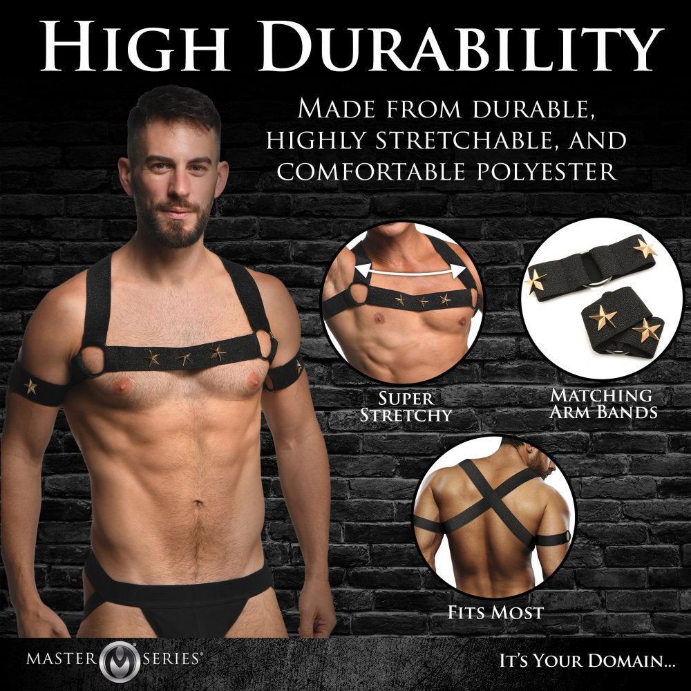 Elastic Chest Harness with Arm Bands - Large/Extra-Large (L/XL)