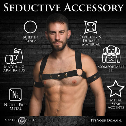 Elastic Chest Harness with Arm Bands - Large/Extra-Large (L/XL)