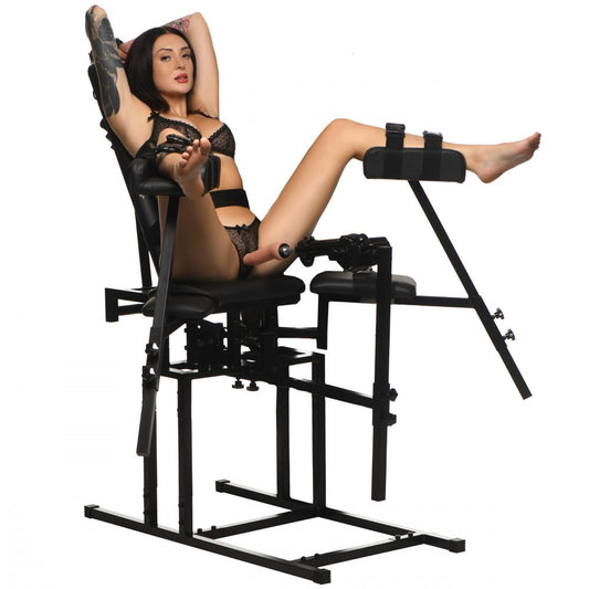 Leg Spreader Obedience Chair with Sex Machine