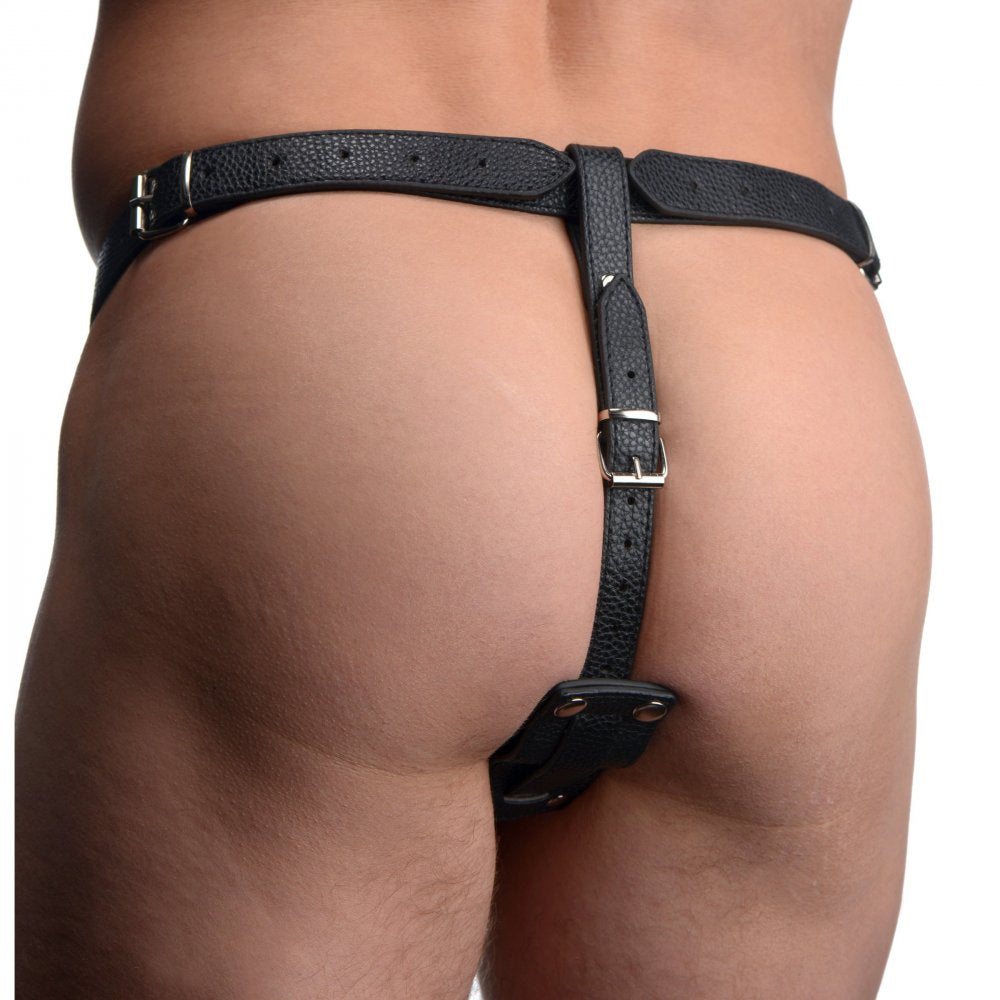 Cock Ring Harness with Silicone Anal Plug