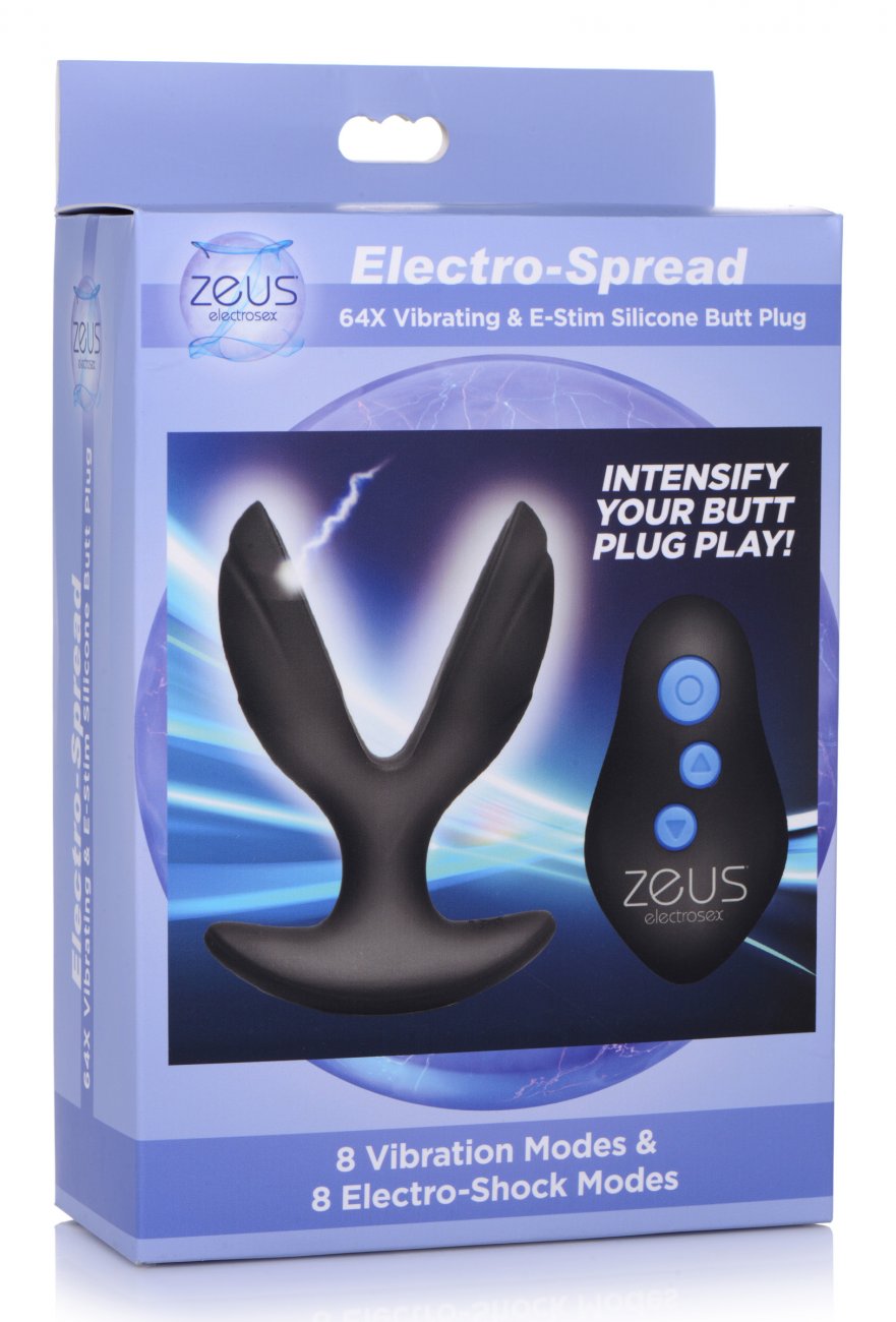 Electro-Spread Vibrating and E-Stim Silicone Butt Plug