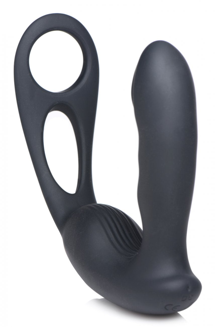 Milking and Vibrating Prostate Stimulator with Cock and Ball Harness