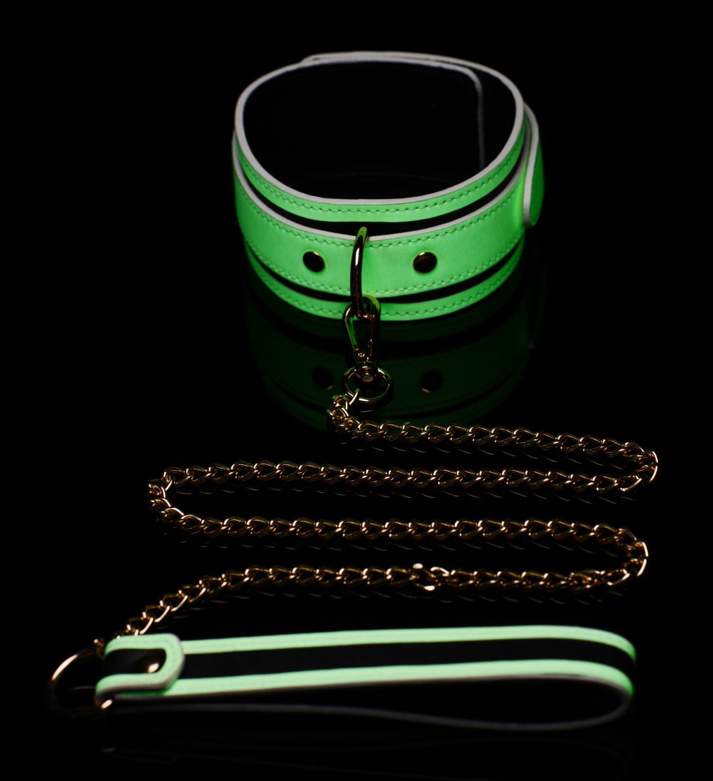 Glow-in-the-Dark Collar with Leash