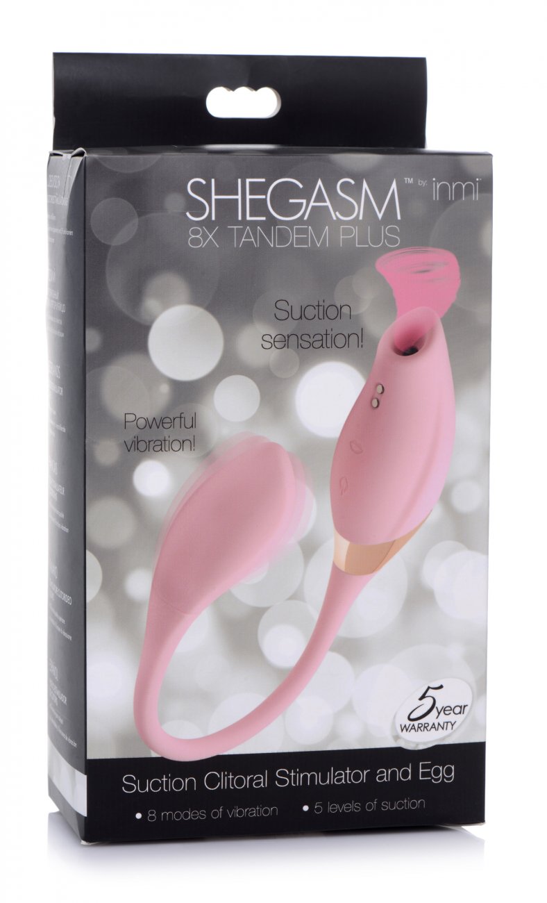 Shegasm Tandem Plus Silicone Suction Clitoral Stimulator and Egg