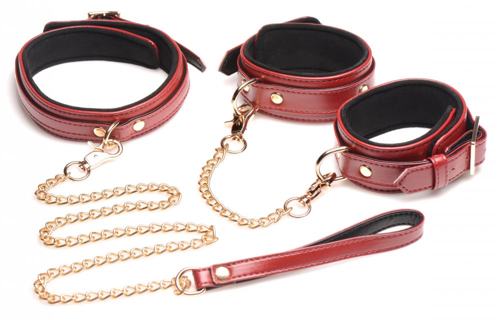 6-Piece Burgundy Bondage Set