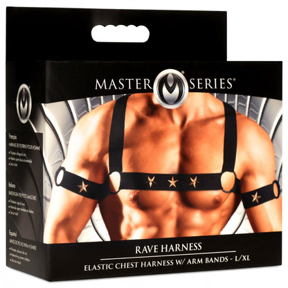 Elastic Chest Harness with Arm Bands - Large/Extra-Large (L/XL)