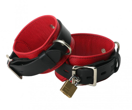 Leather Deluxe Locking Ankle Cuffs